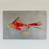 'Trout Fly' Hot Rolled Steel and Fabric Wall Art